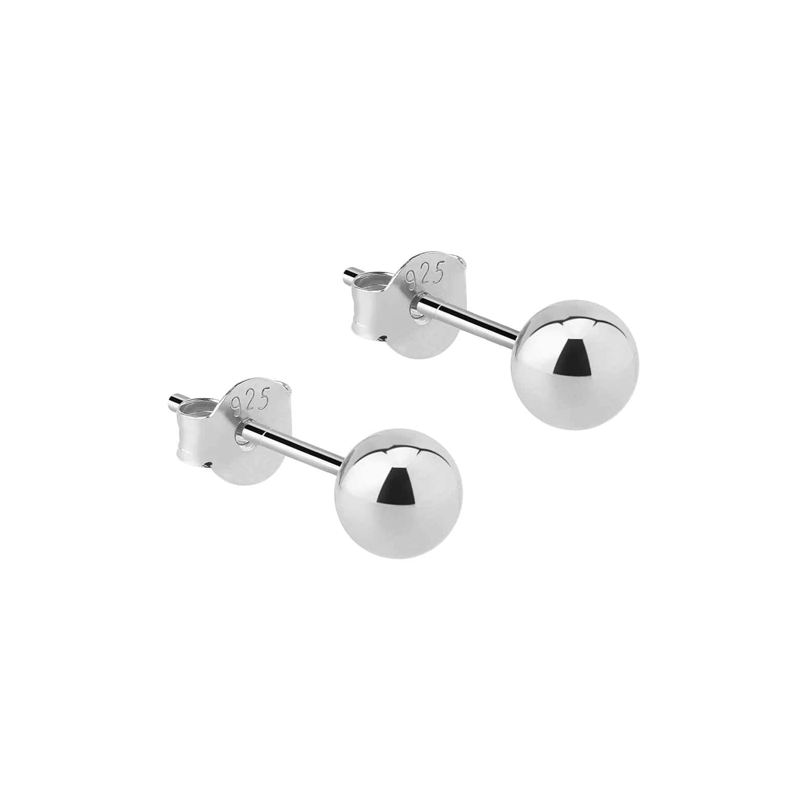 7mm classic stud earring silver