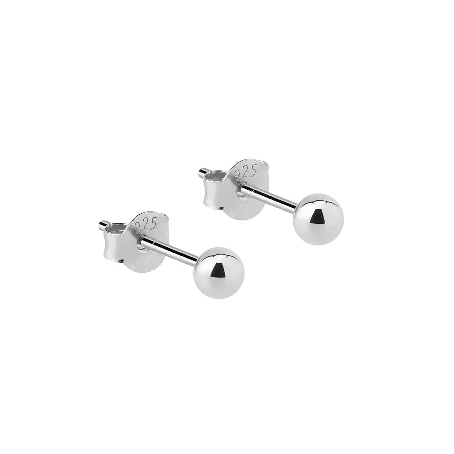 silver mini ball ear stud