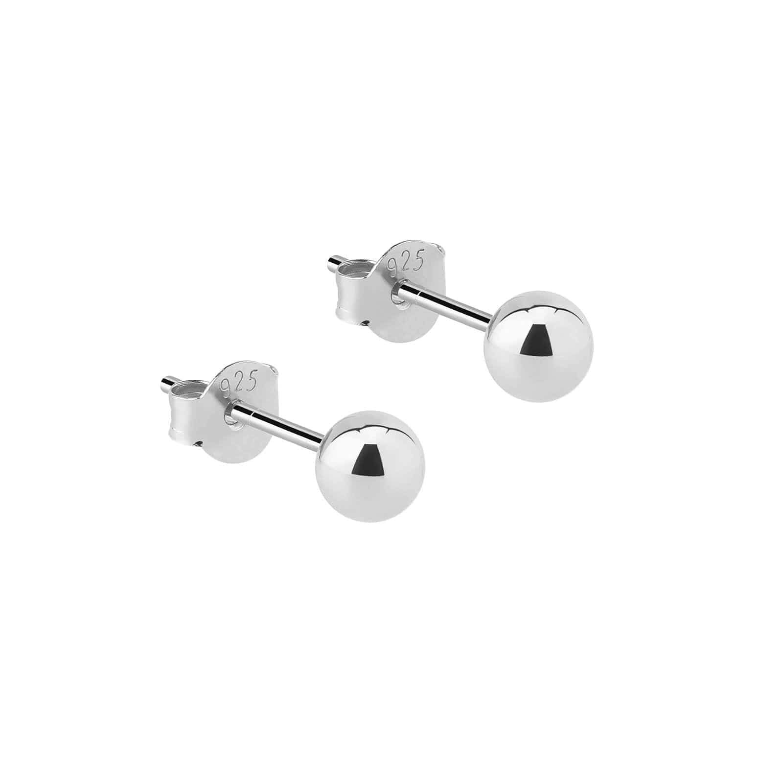 4mm classic stud earring silver