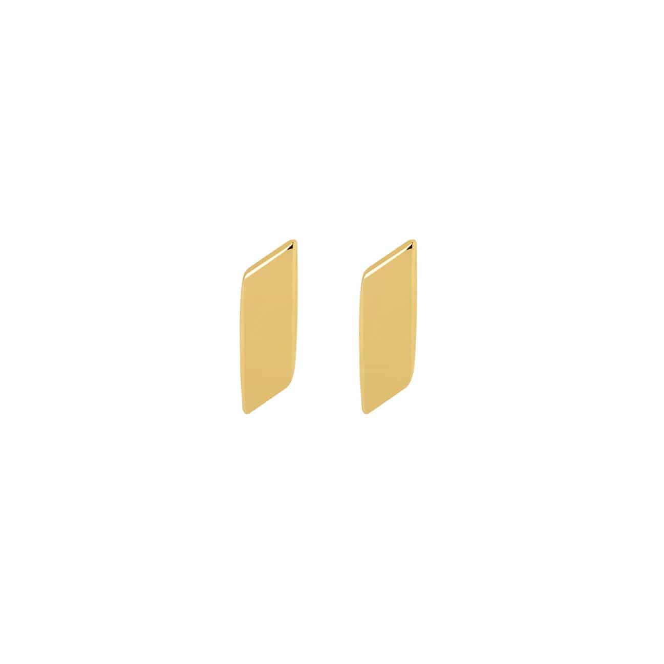 Mini Gold Plated Flat Bar Stud Earring
