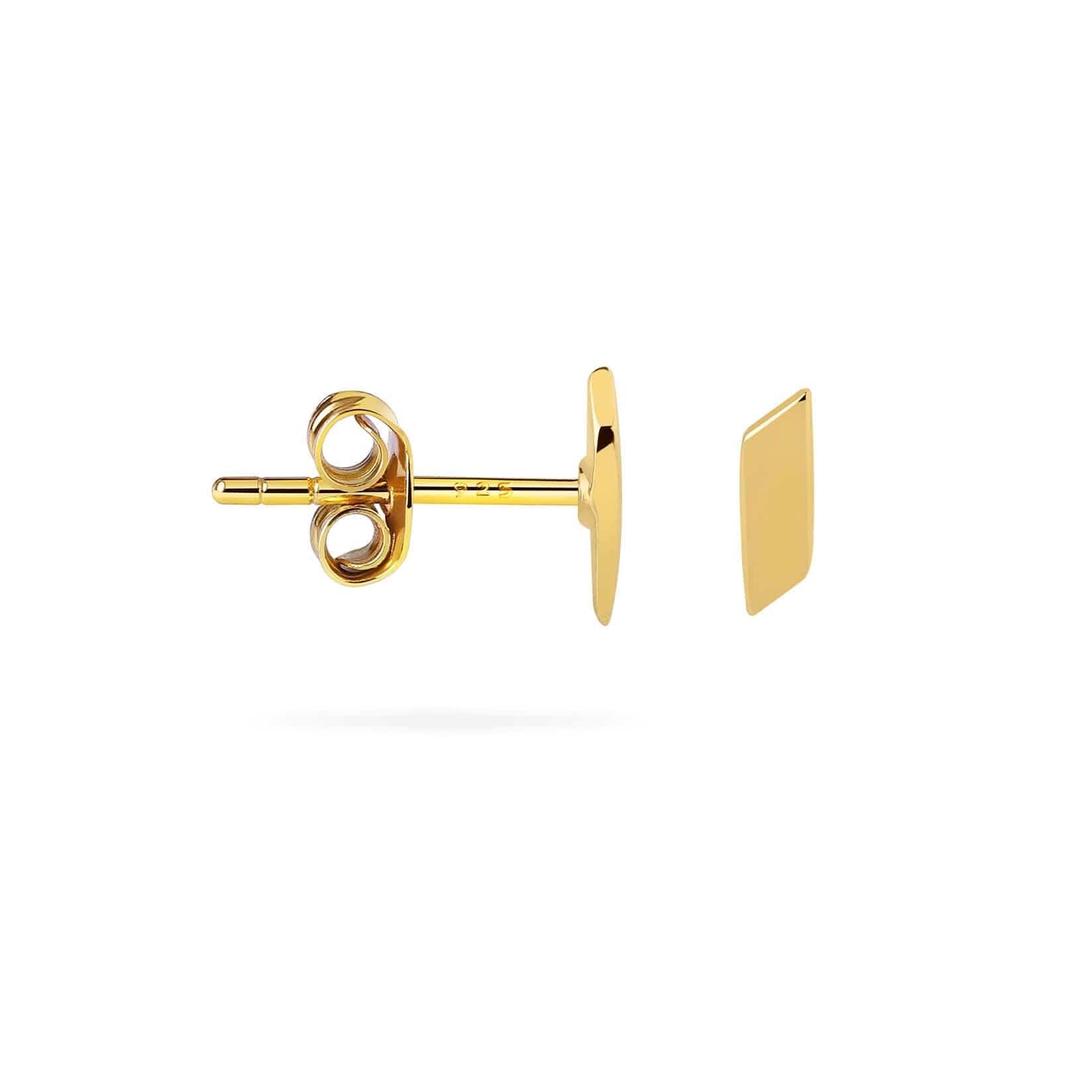 Mini Gold Plated Flat Bar Stud Earring 
