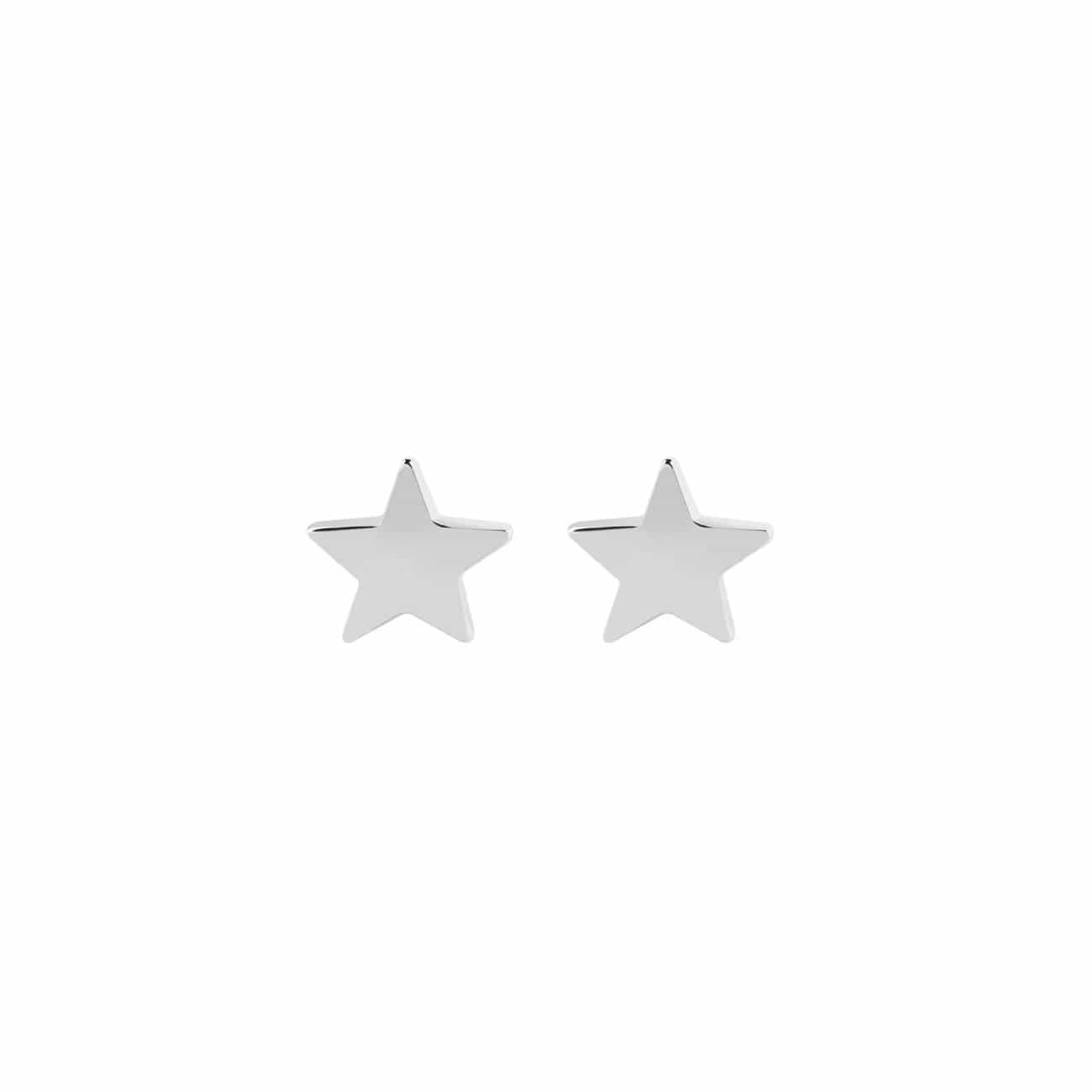 front view silver star stud earring