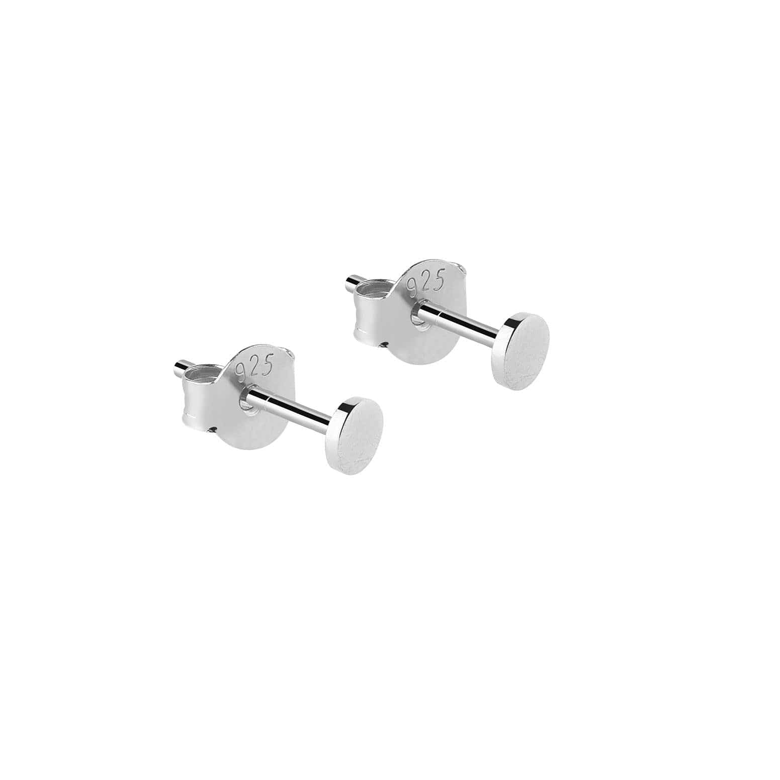 matte silver 3mm stud earring