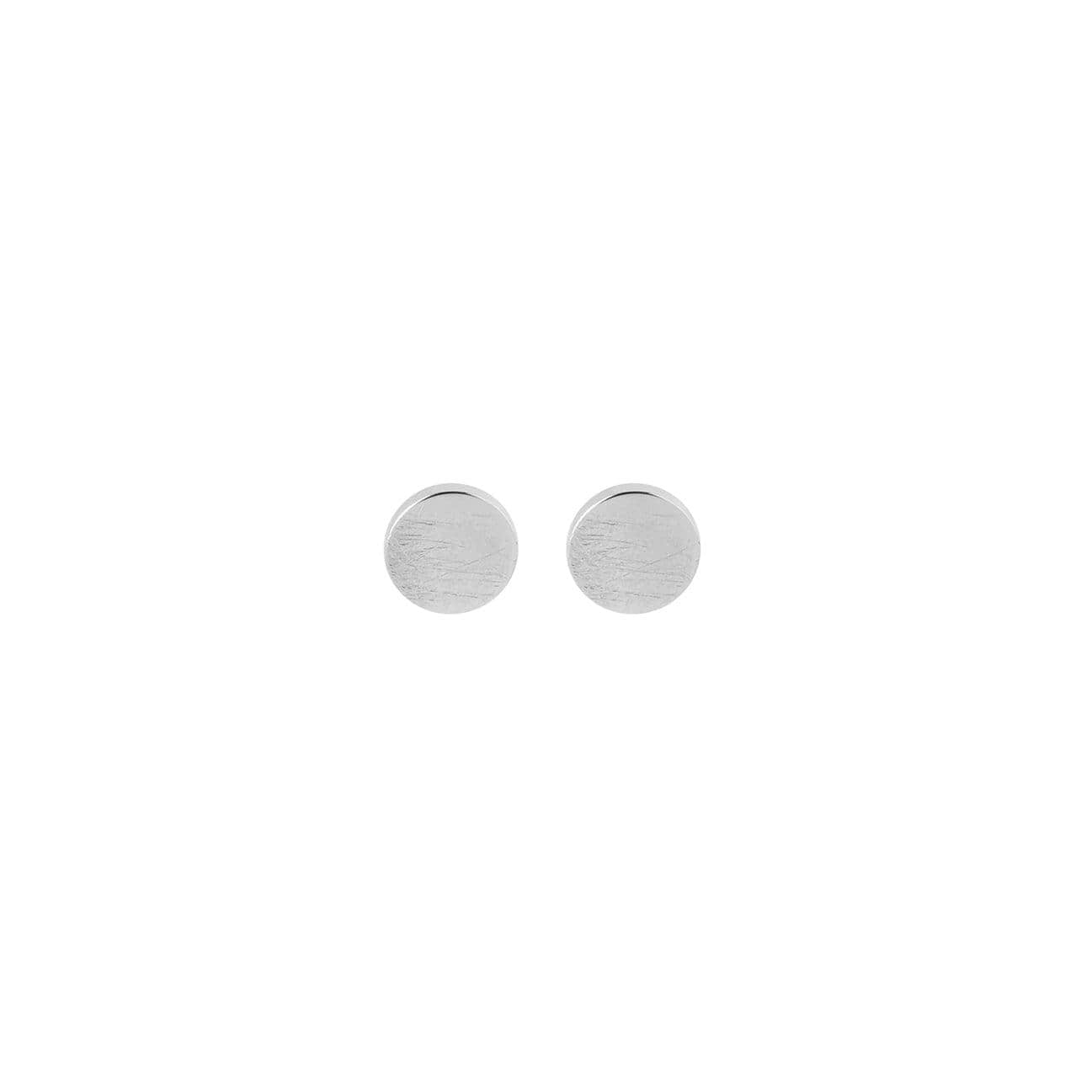 front view matte silver 3mm stud earring