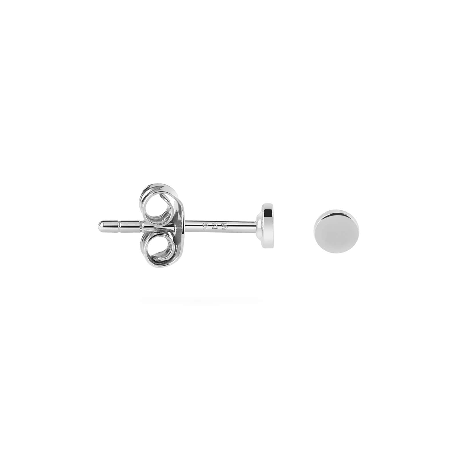 side view mini silver ear stud