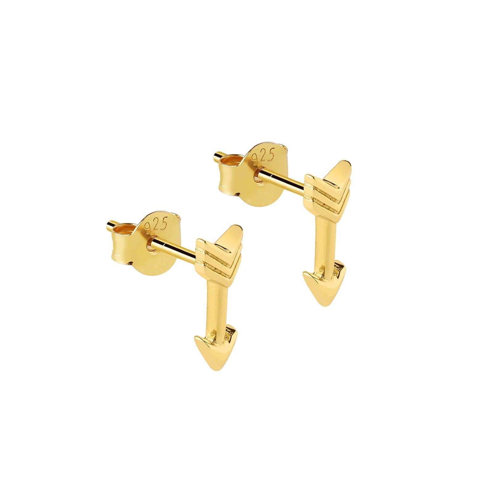 Gold plated Arrow Stud Earrings