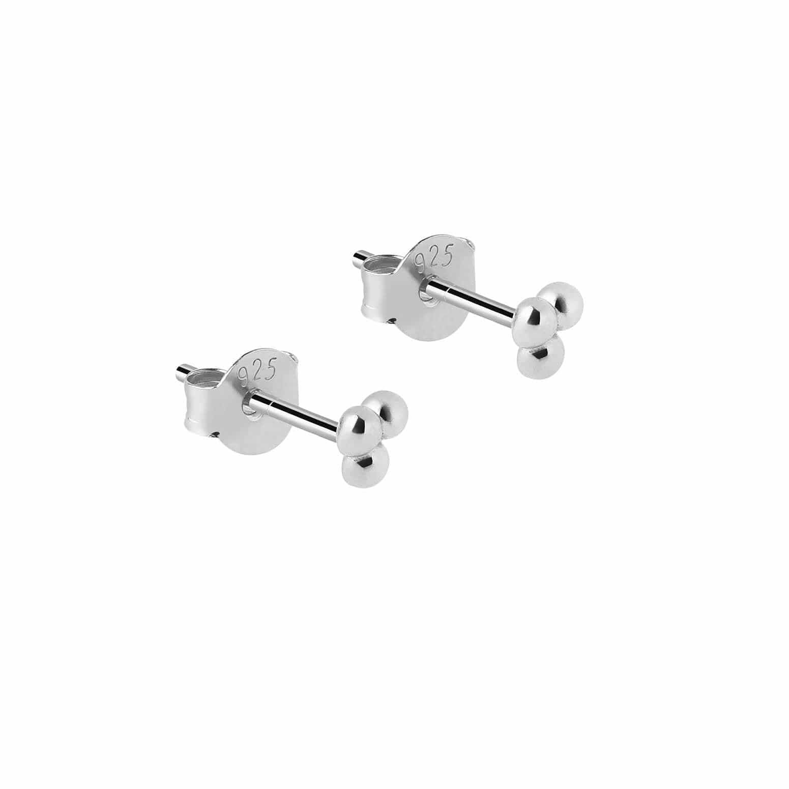 Silver Triple Stud Earrings