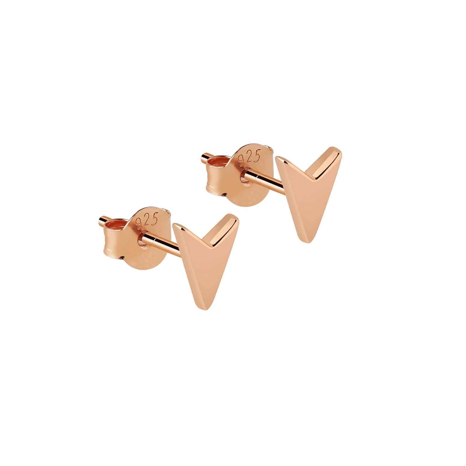 Rose Gold plated Arrow-head Stud Earrings