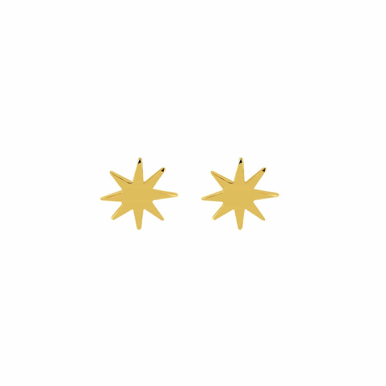 front view sun stud earring gold plated