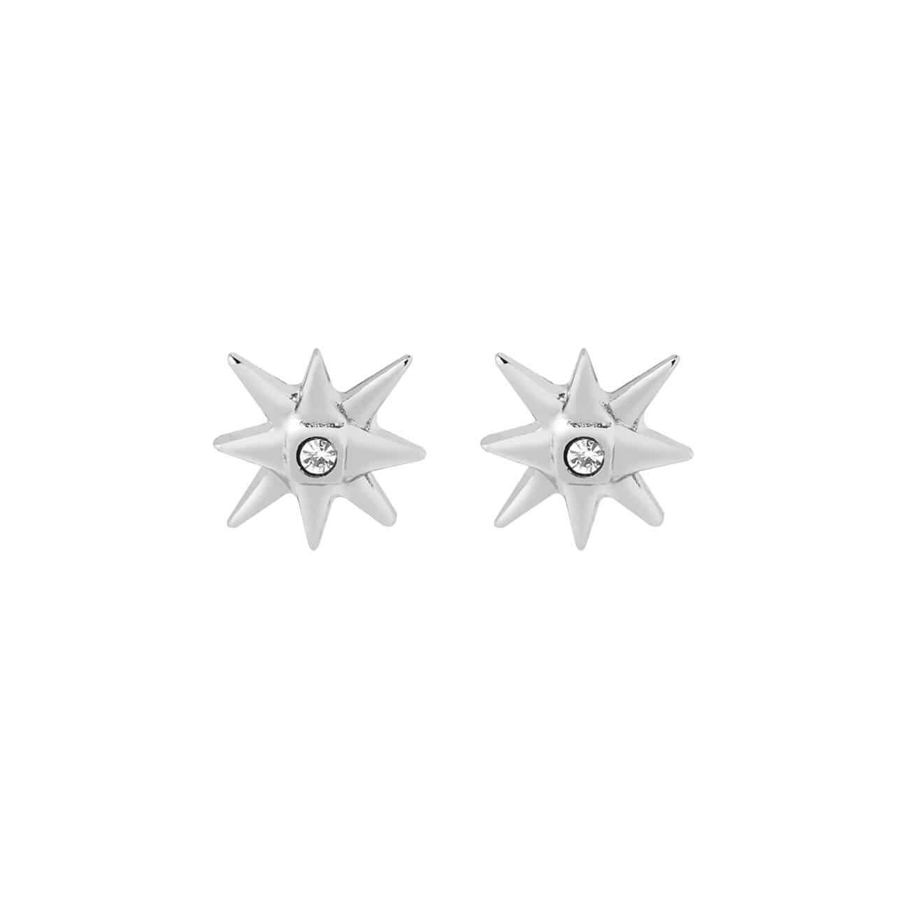 front view zirkonia star ear stud silver