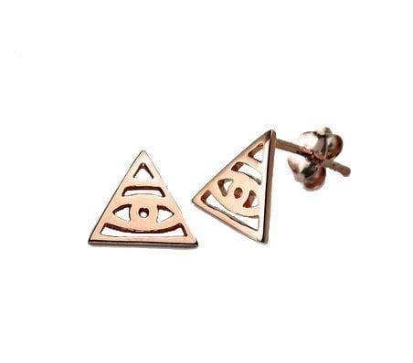 Pink Rose Gold Plated Illuminati Stud Earring