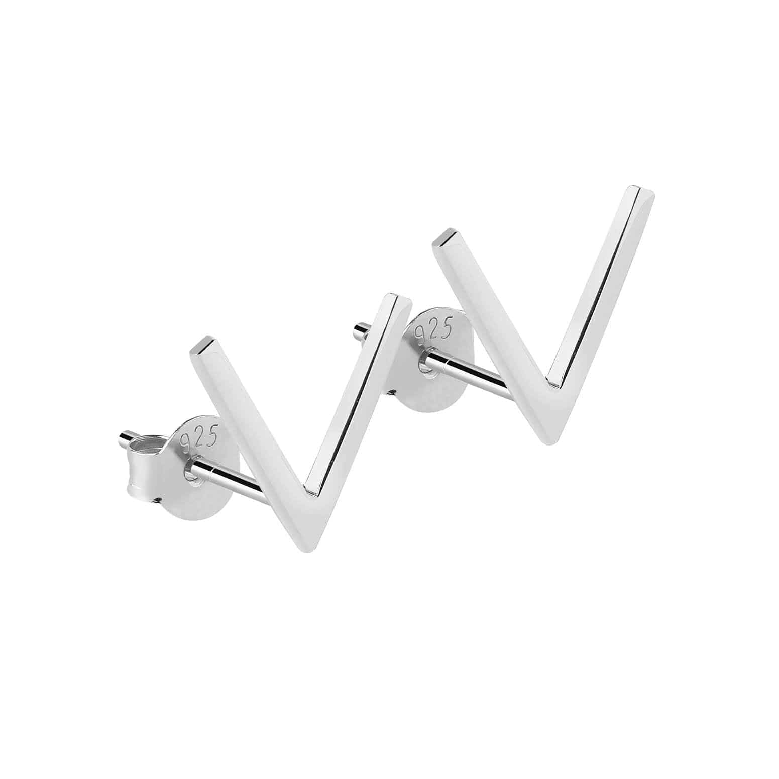 v-sign ear stud silver