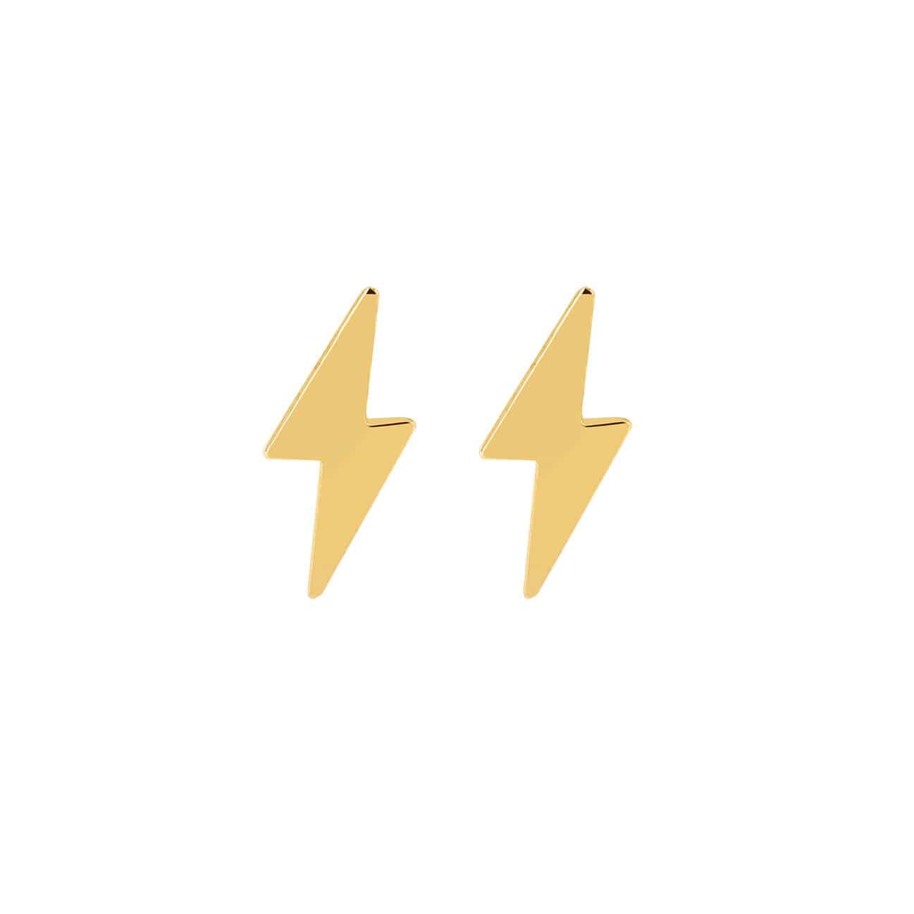 front view gold plated Flash Stud Earring