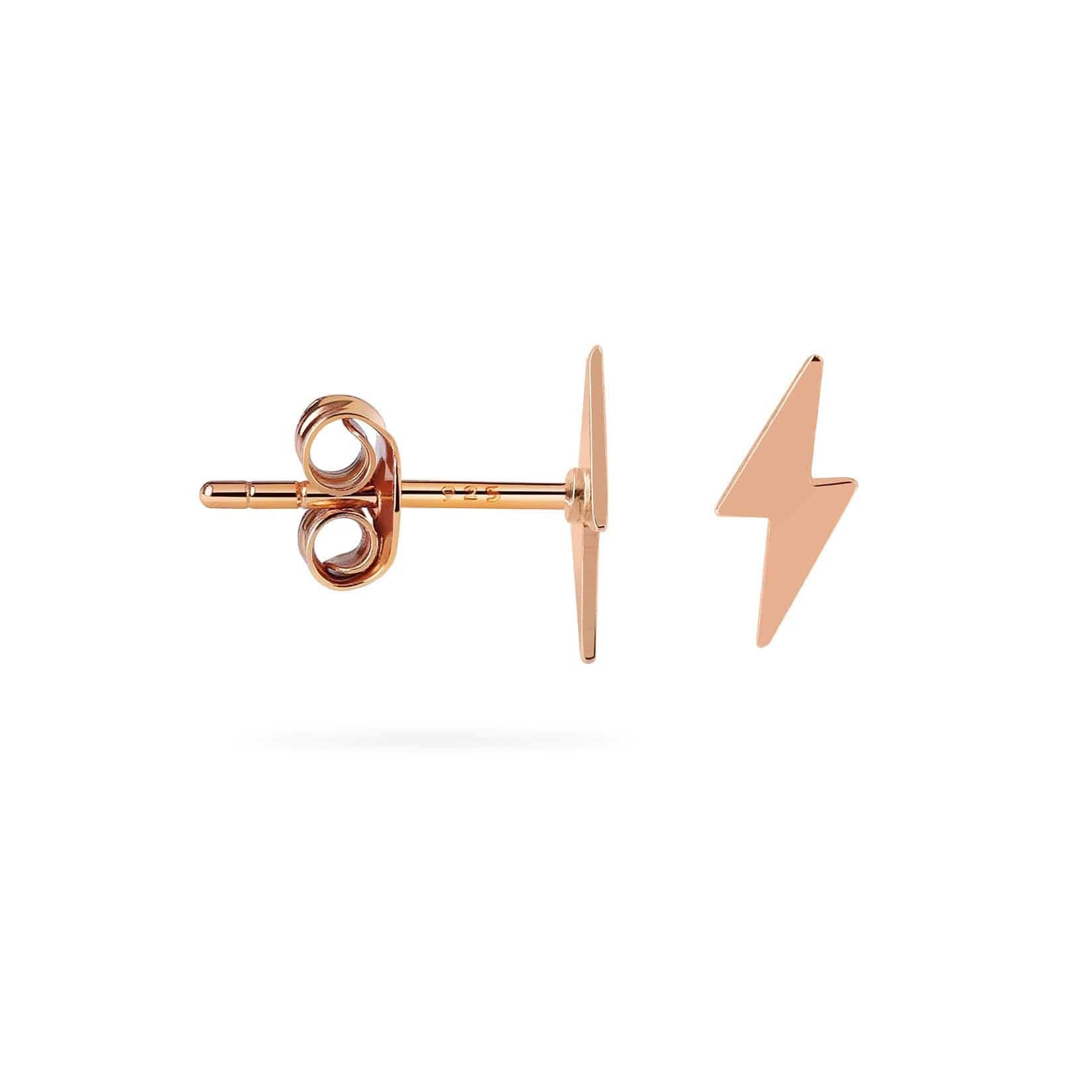 side view rose gold plated Flash Stud Earring