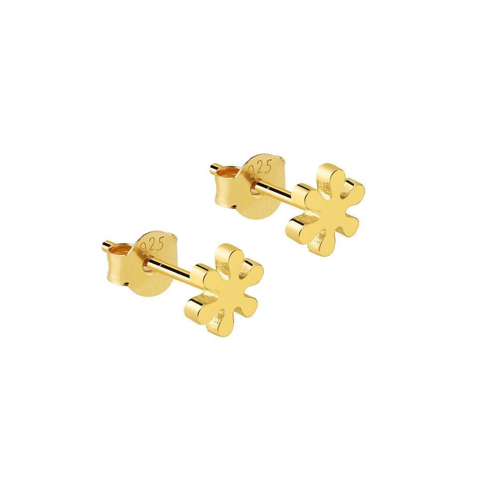 Flower Stud Earrings Gold Plated, bloem oorsteker verguld