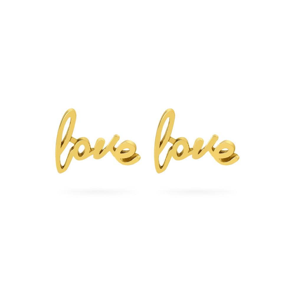 Love Stud Earrings Gold Plated - Juulry.com