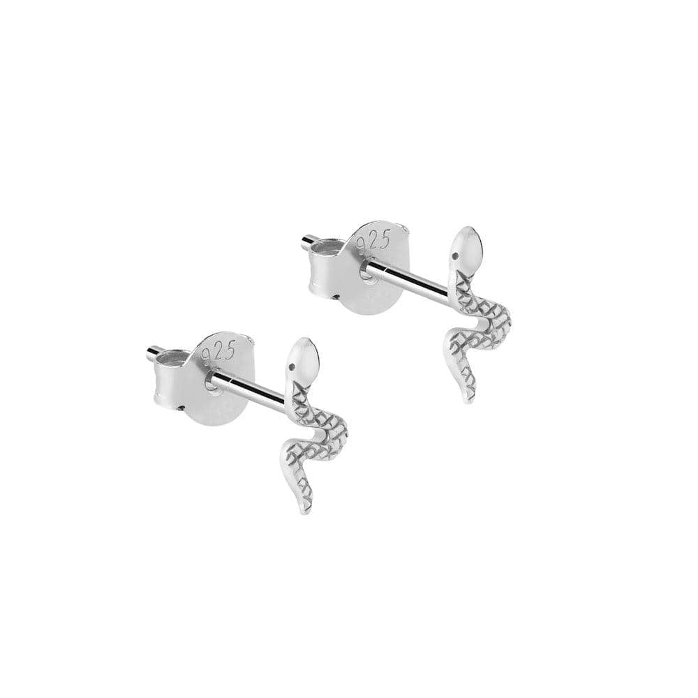 Snake Stud Earrings 925 Silver