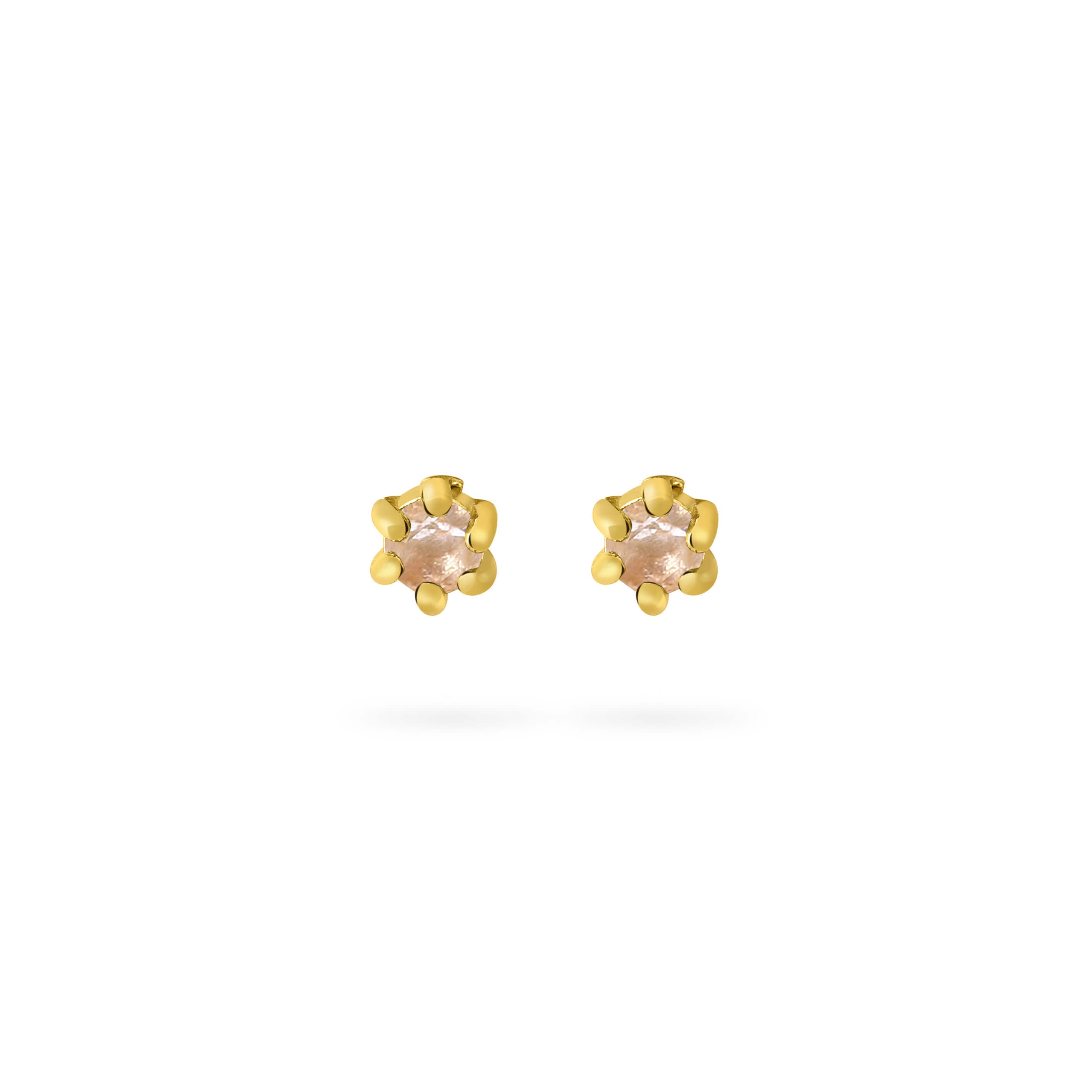 Topaz Stud Earrings Gold Plated