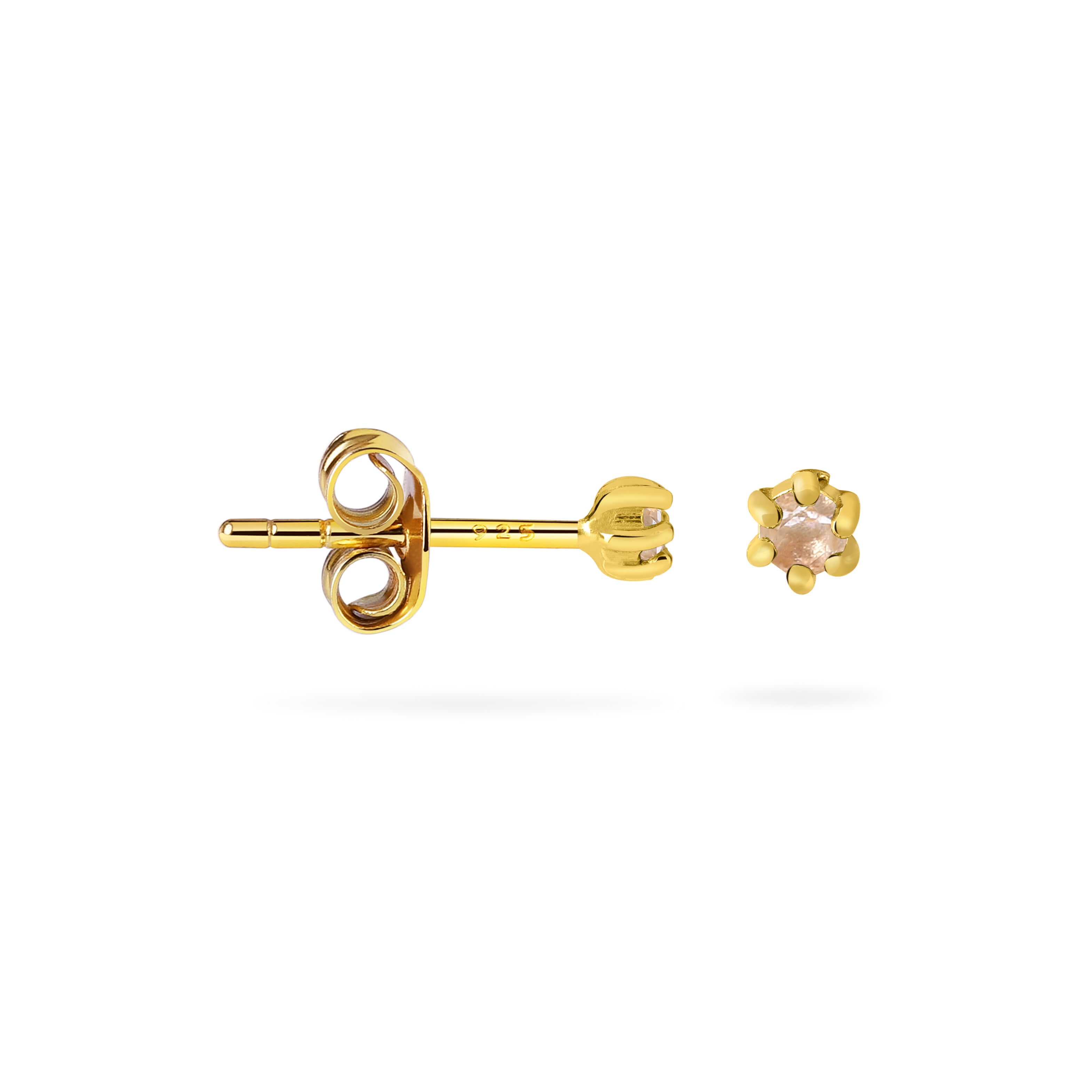 Topaz Stud Earrings Gold Plated