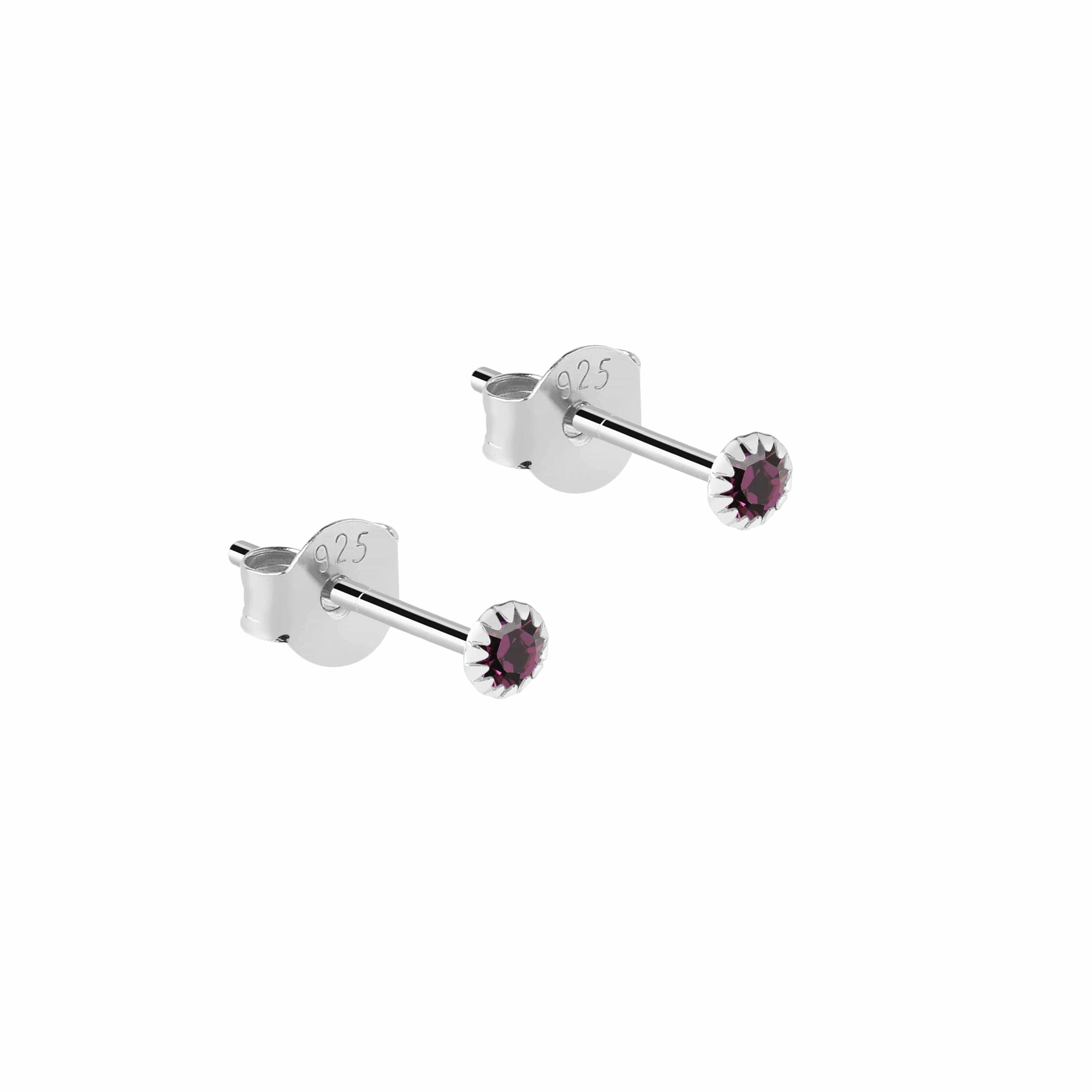 Amethyst Stud Earrings 925 Silver, amethist oorknop zilver