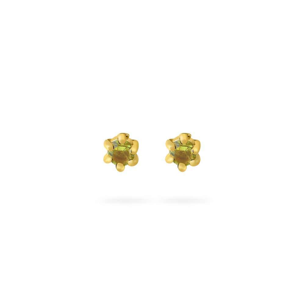 Peridot Stud Earrings Gold Plated