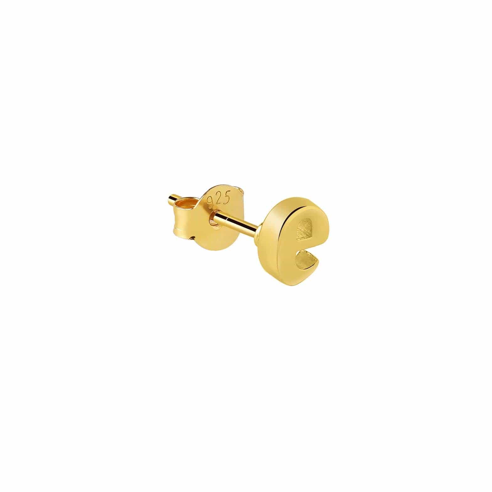 Gold Plated Stud Earring Letter E