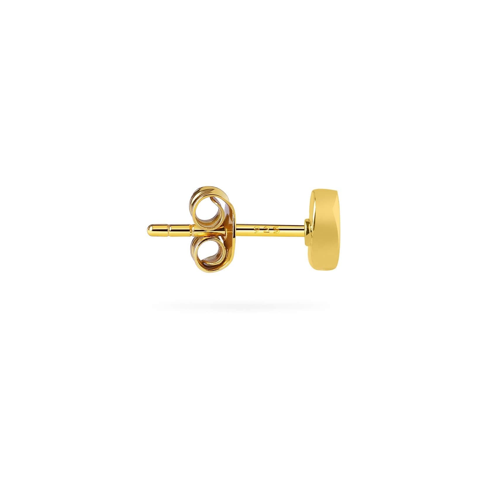 Gold Plated Stud Earring Letter E