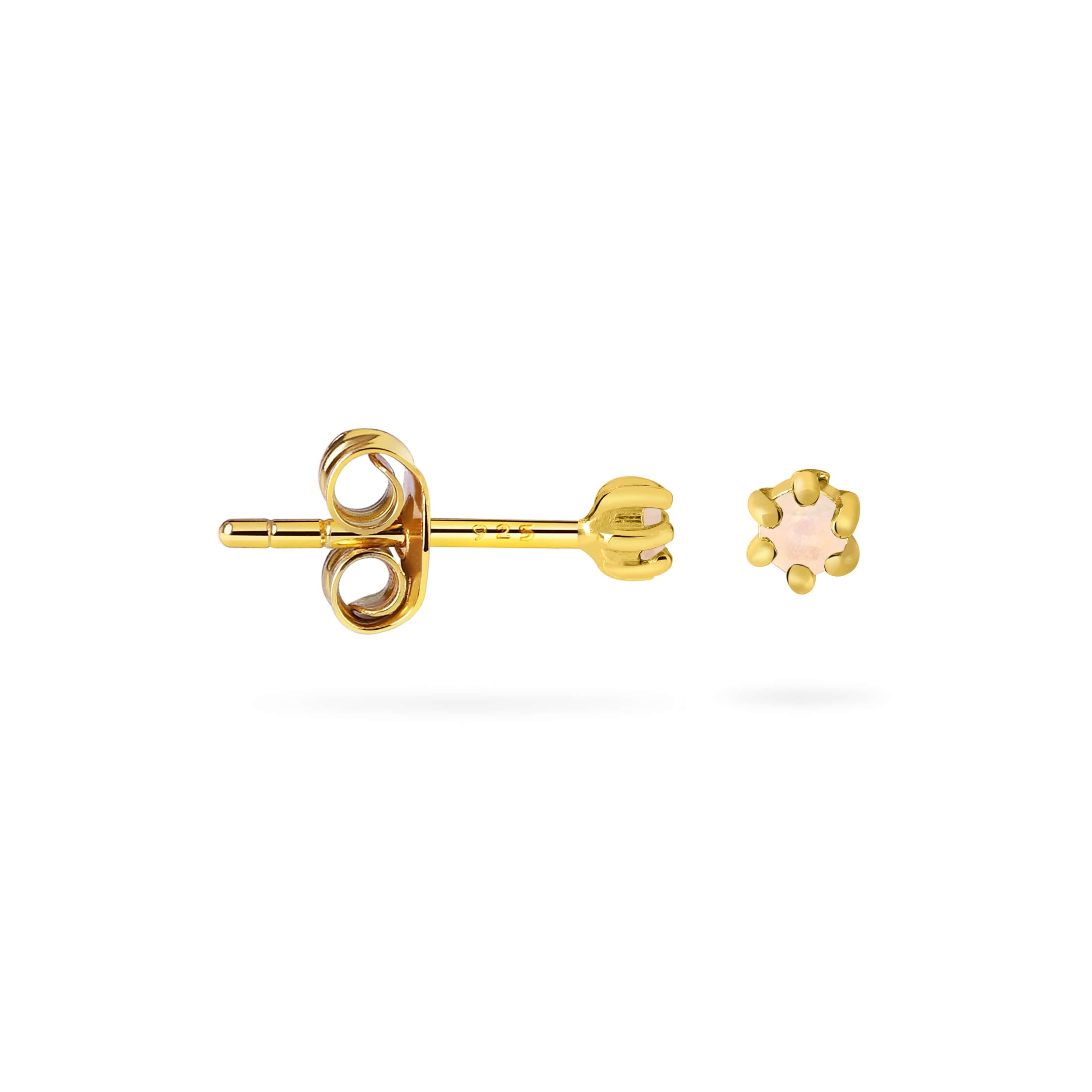 Moonstone Stud Earrings Gold Plated