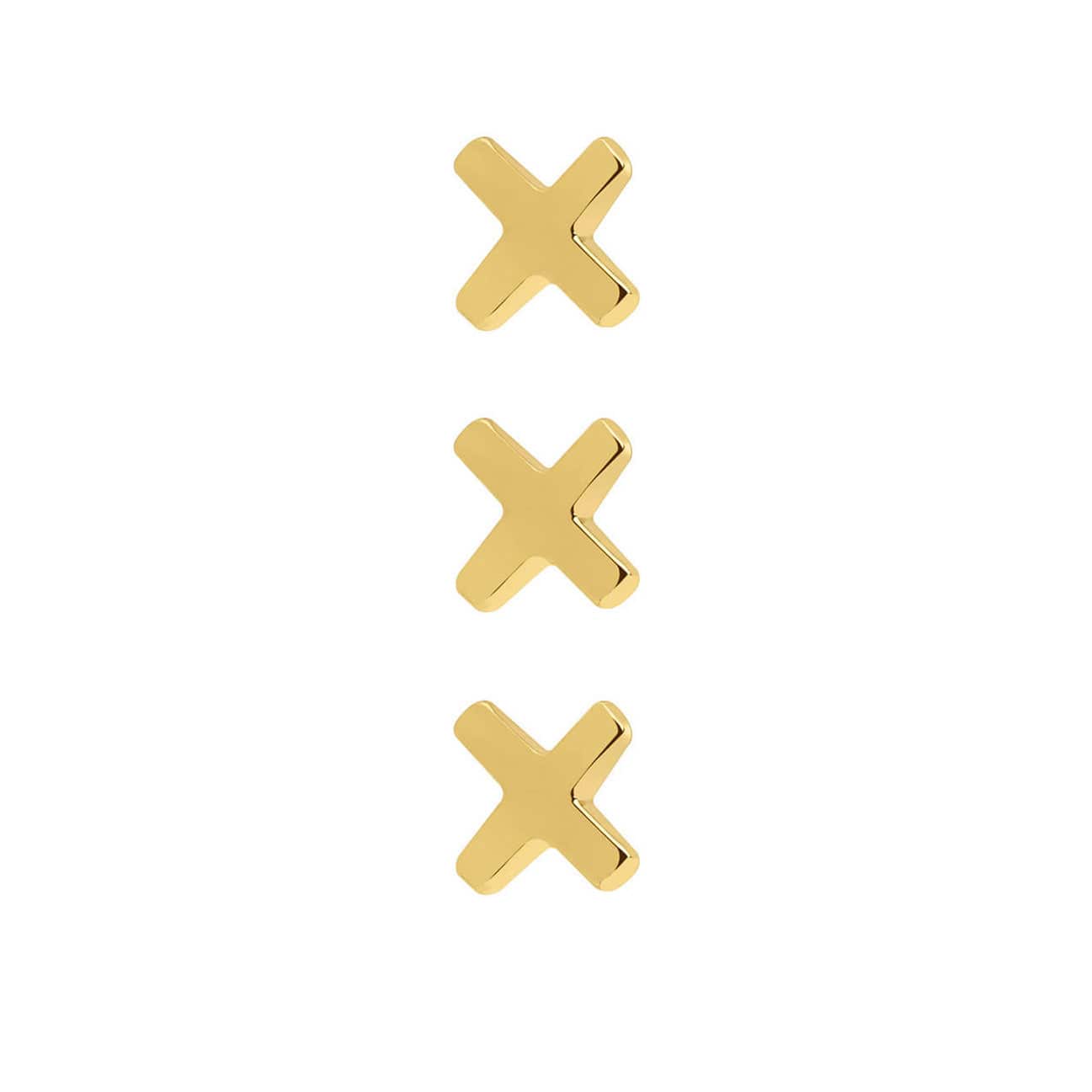 Three Crosses Amsterdam Ear Studs 925 Silver