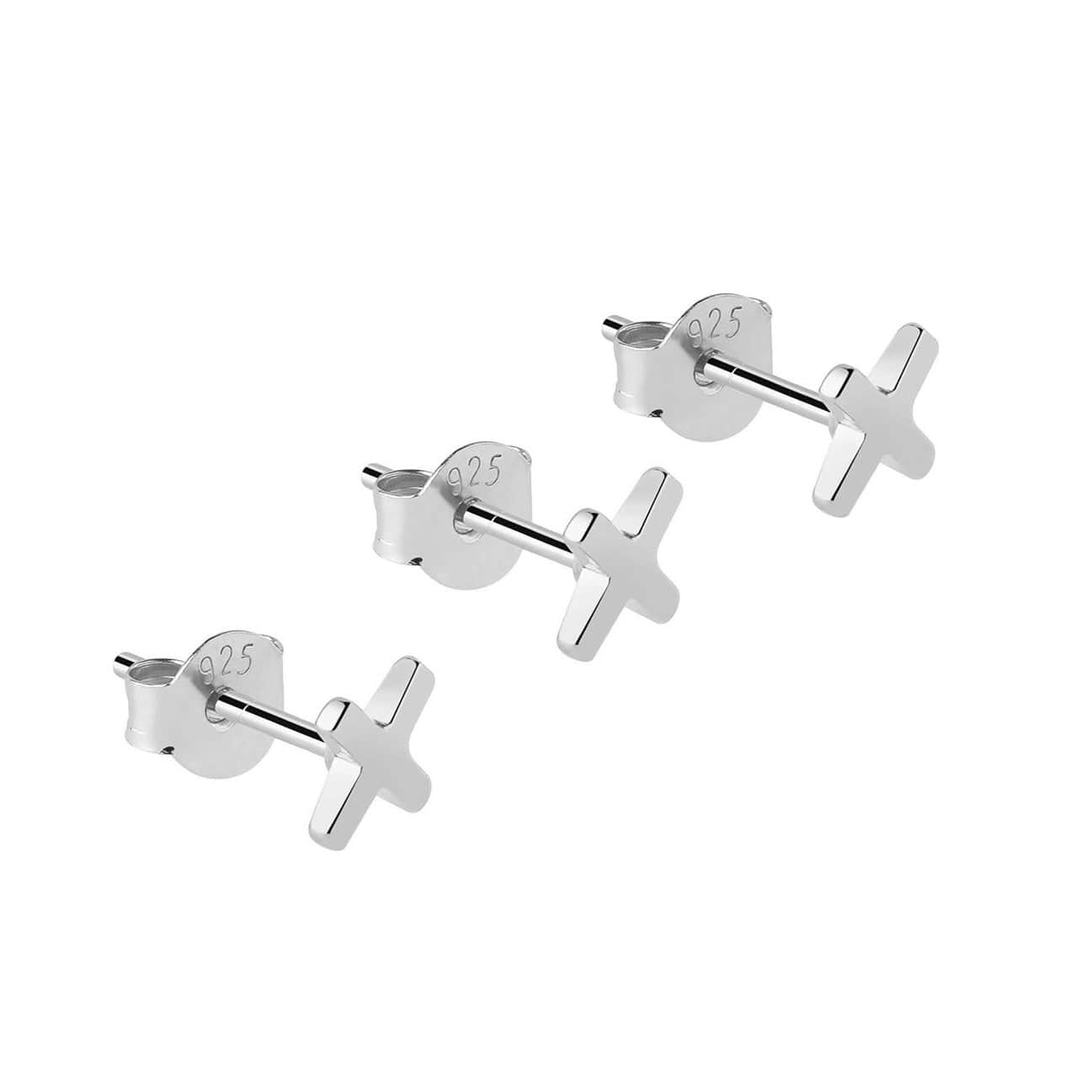 Three Crosses Amsterdam Ear Studs 925 Silver