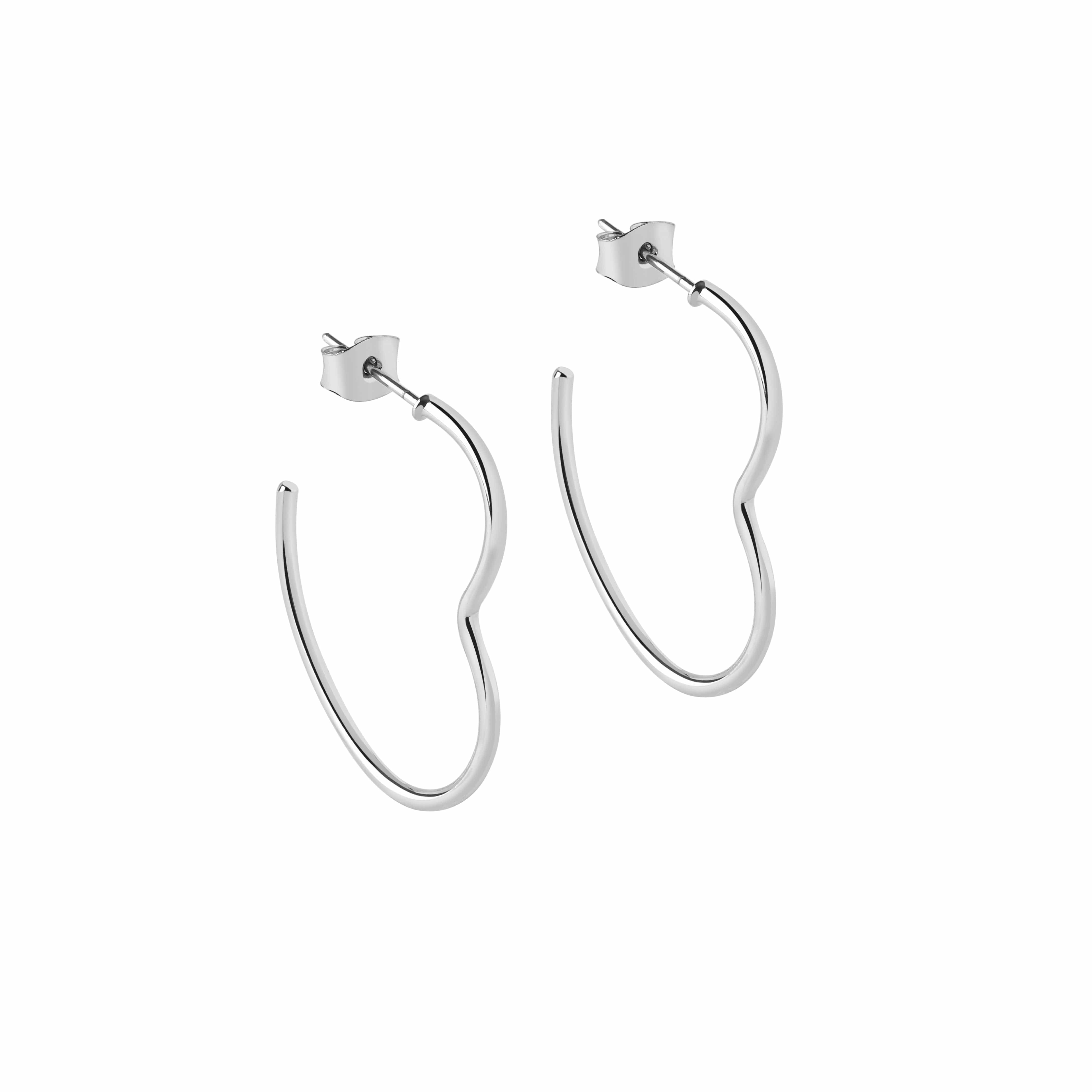 Silver Plated Open Heart Earrings