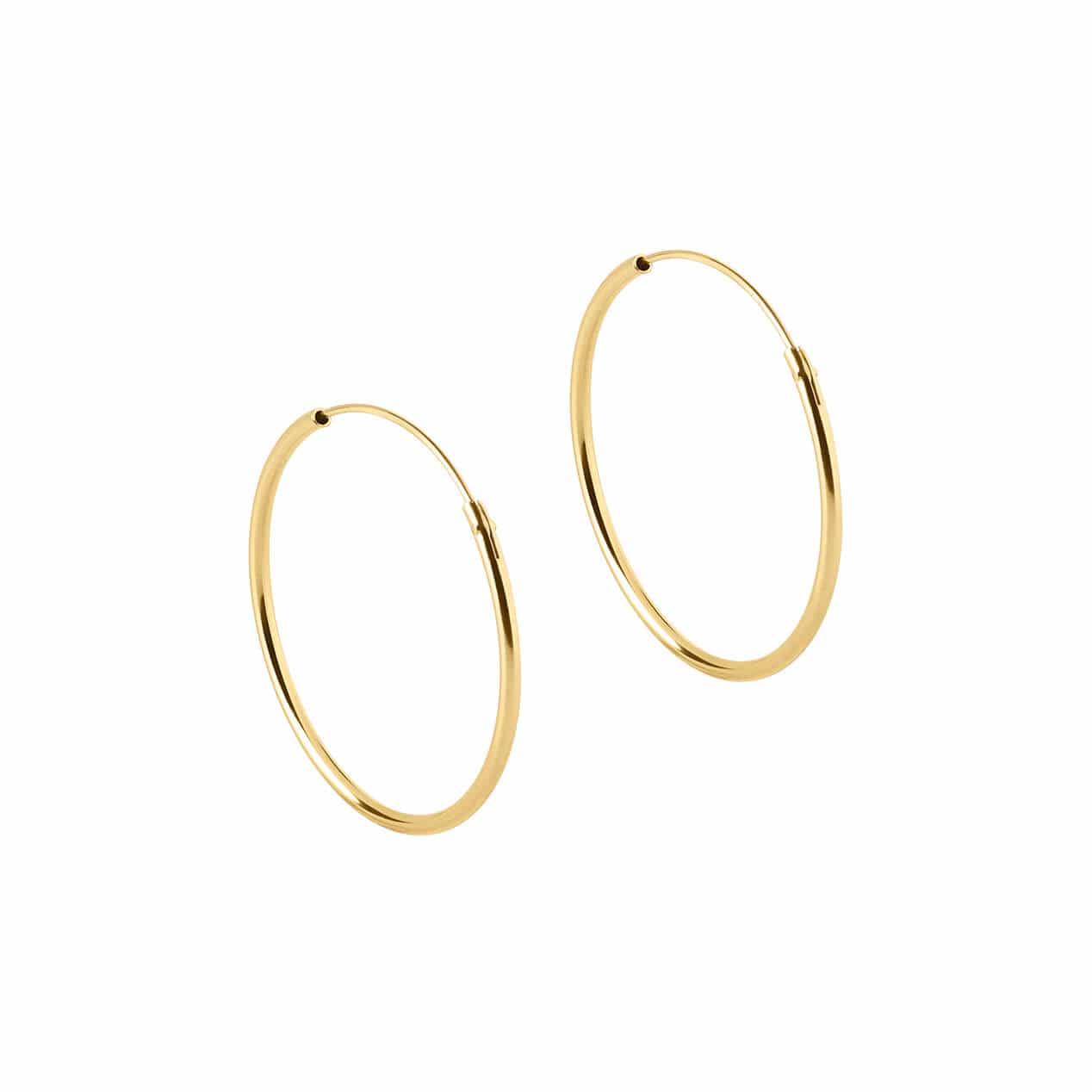 Gold Plated Hoop Earrings 25 MM 1,2 MM