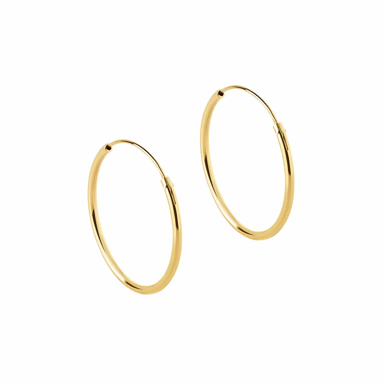 Gold Plated Hoop Earrings 25 MM 1,5 MM