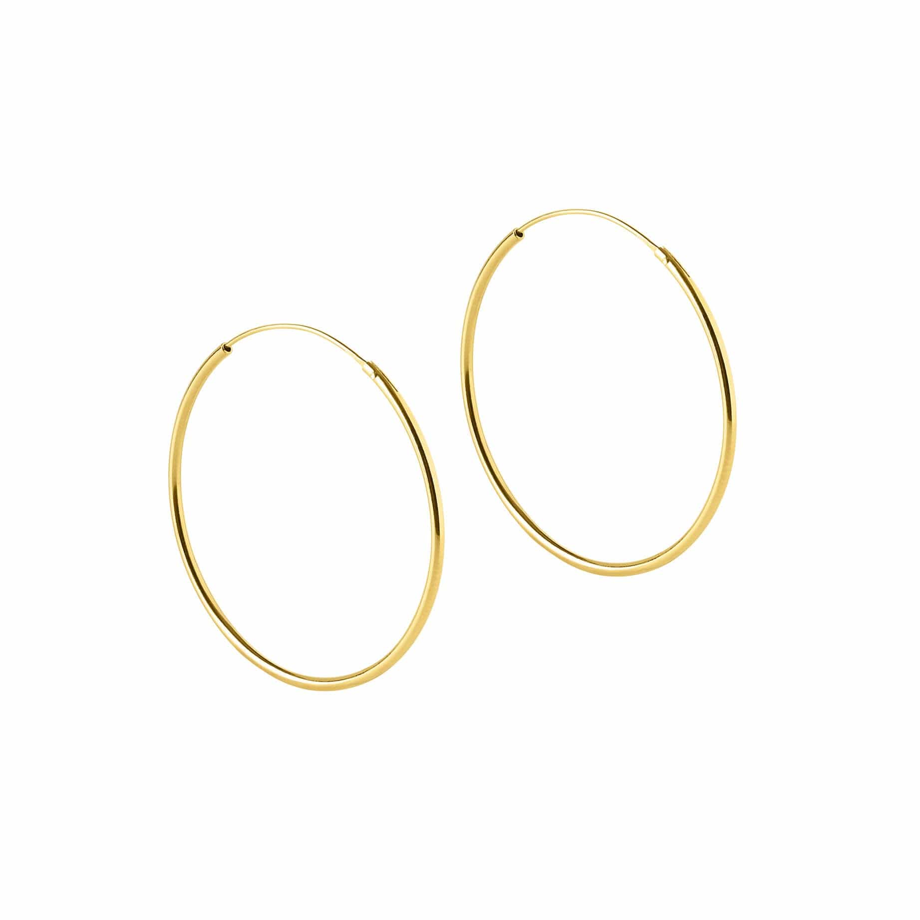 Goud Vergulde Oorringen 40 MM 1,5 MM