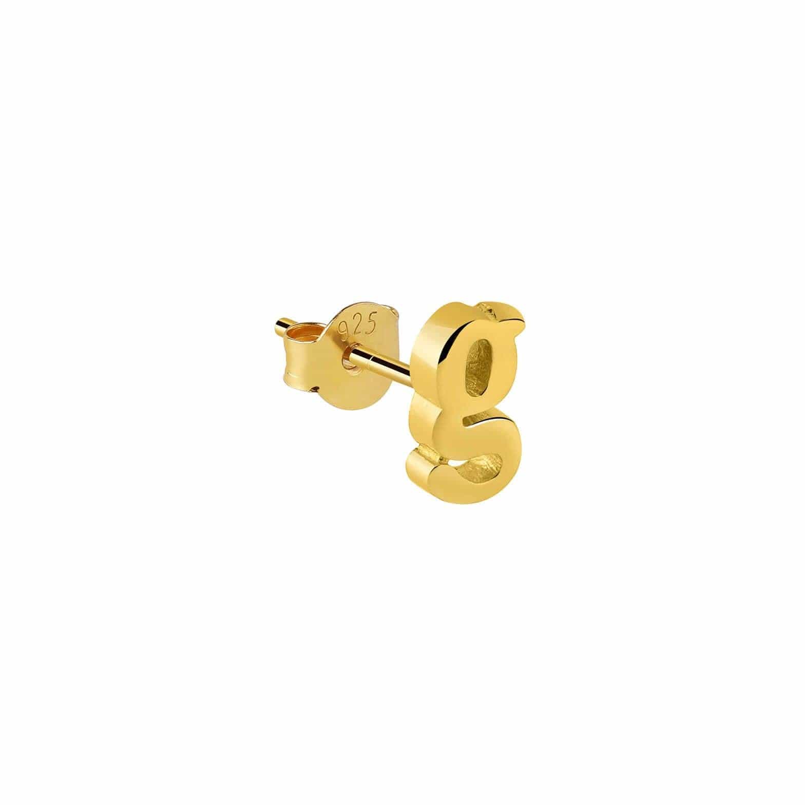 Gold Plated Stud Earring Letter G