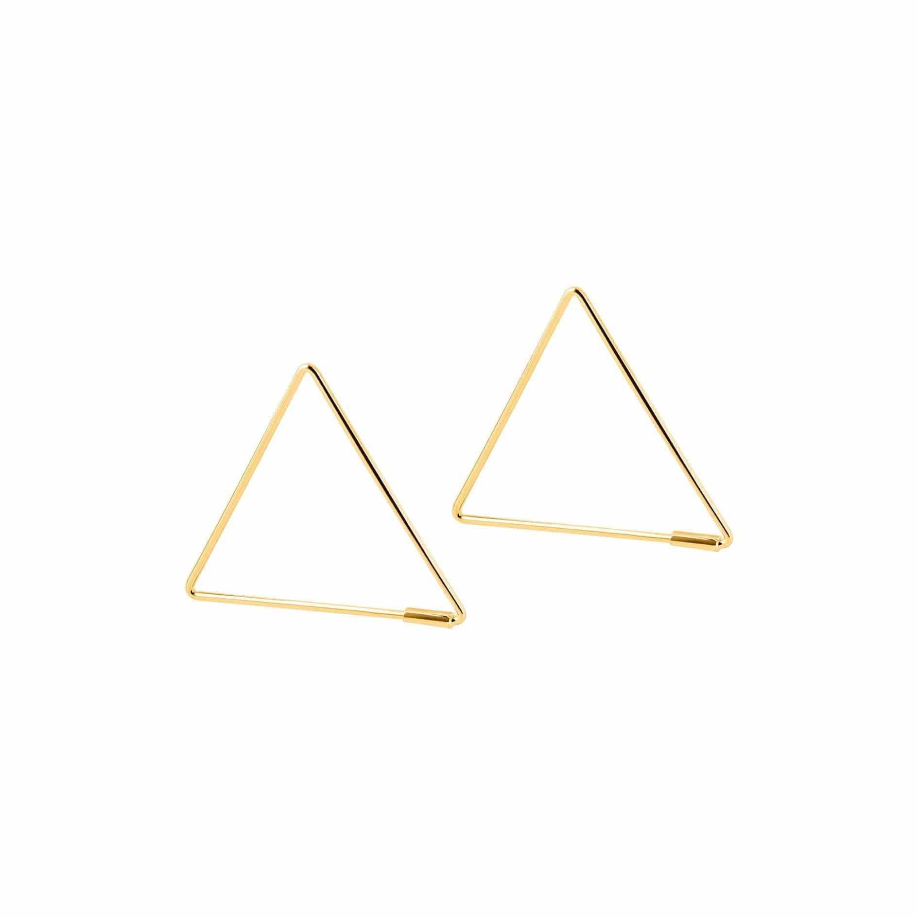 Small Rosé Gold Plated Triangle Hoop Earrings - Juulry.com
