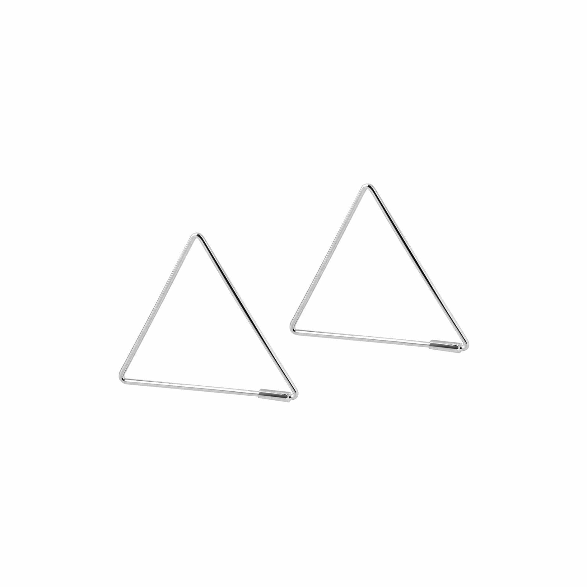 Small Rosé Gold Plated Triangle Hoop Earrings - Juulry.com