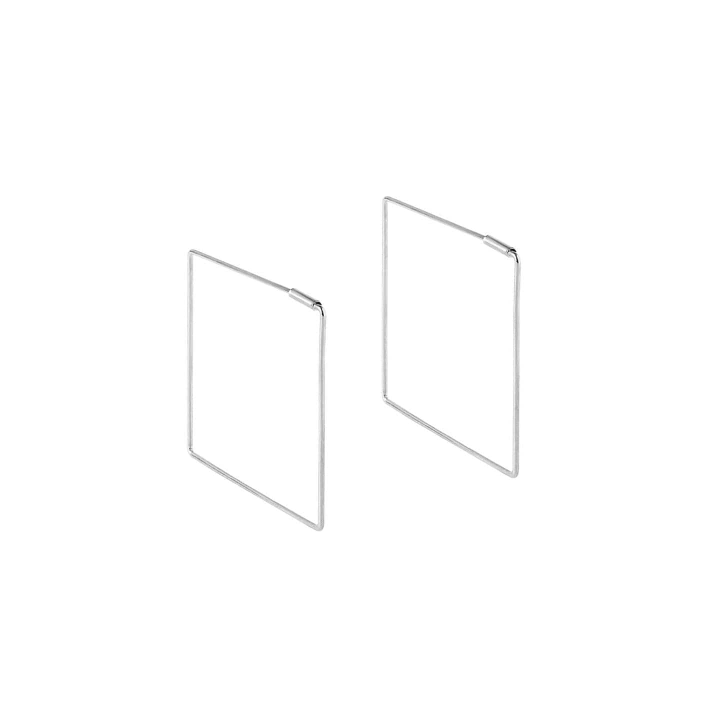 Small Silver Plated Square Hoop Earrings