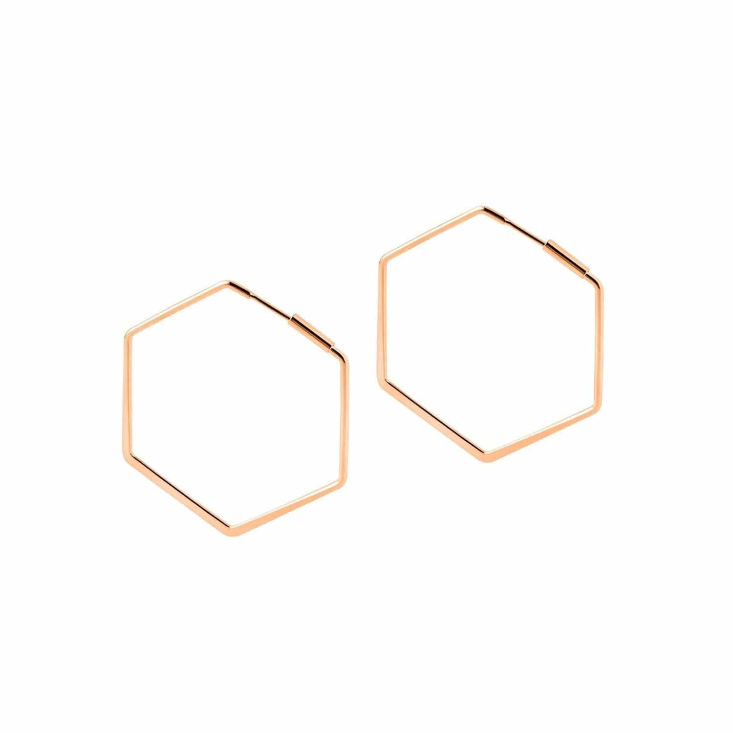 Small Rose Gold Plated Hexagon Hoop