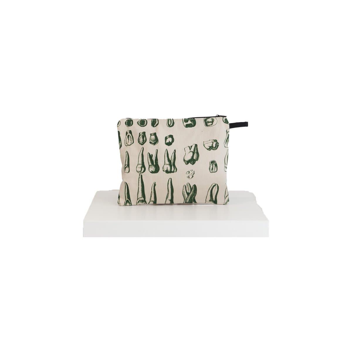 pouch teeth green print