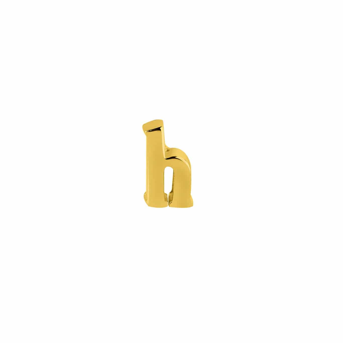 Gold Plated Stud Earring Letter H