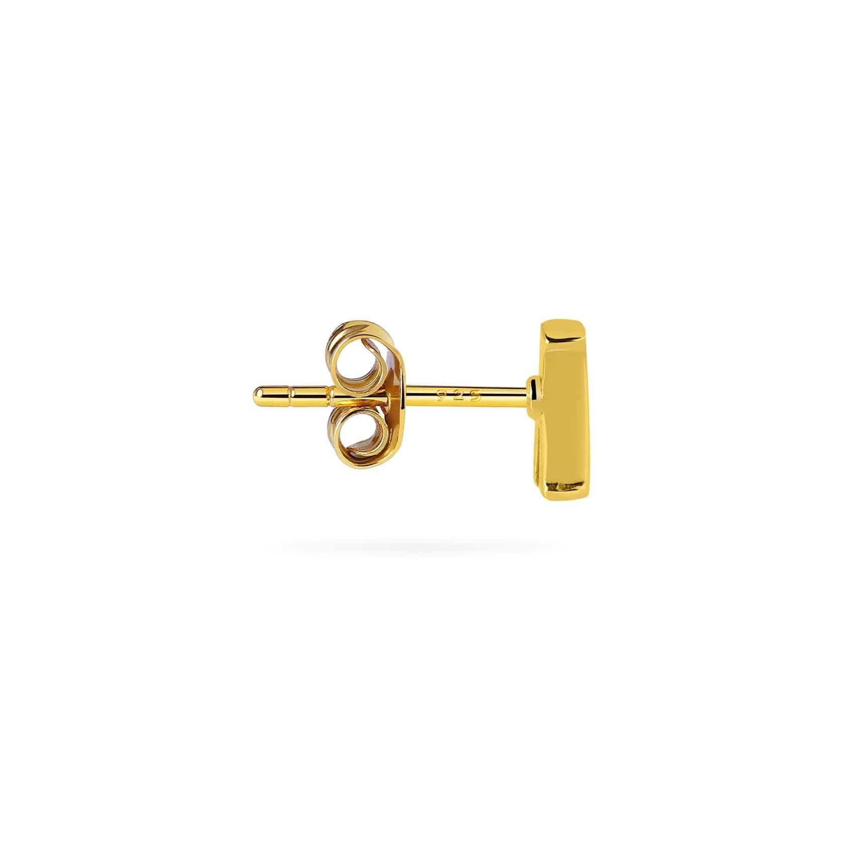 Gold Plated Stud Earring Letter H