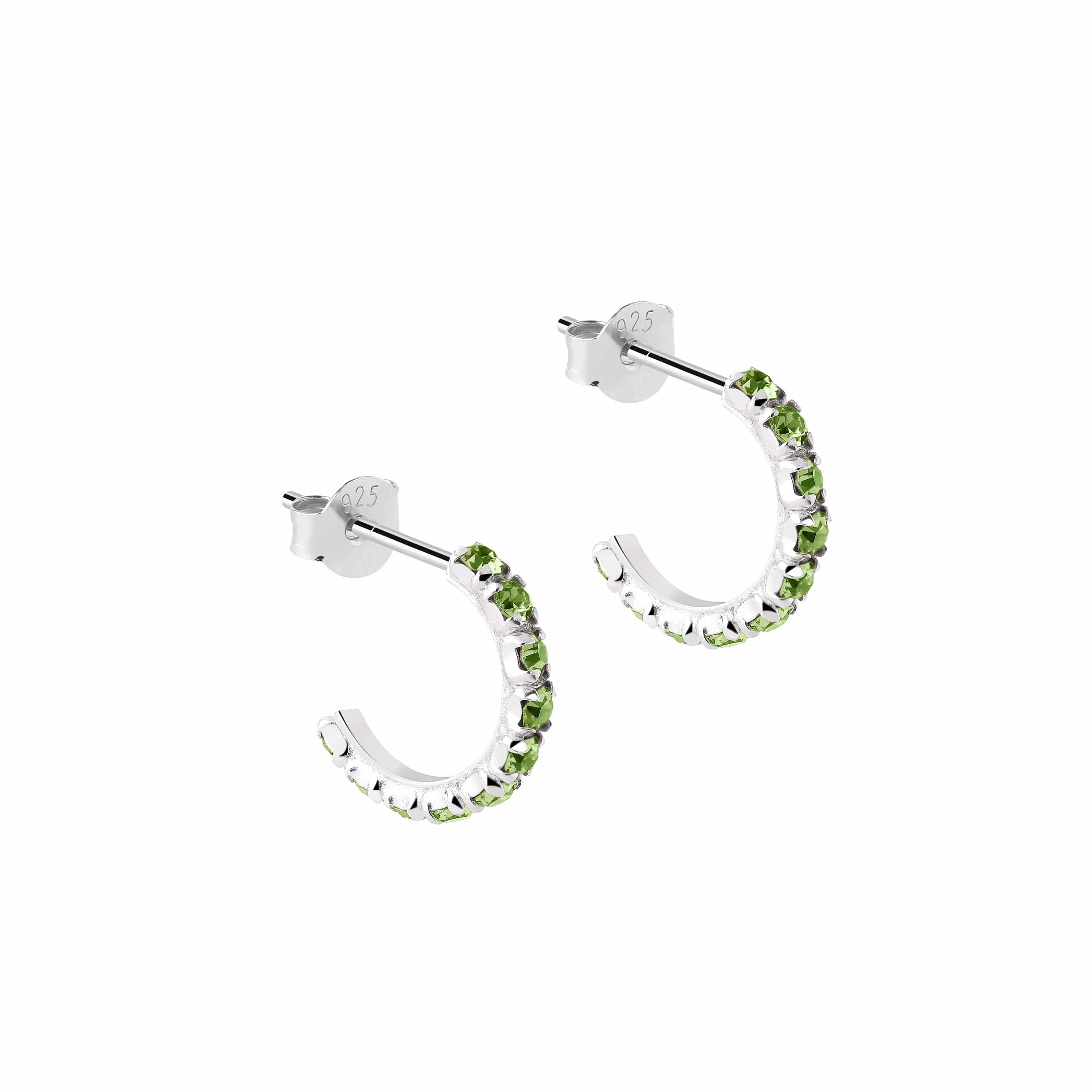 Sapphire Stud Hoop Earrings 925 Sliver