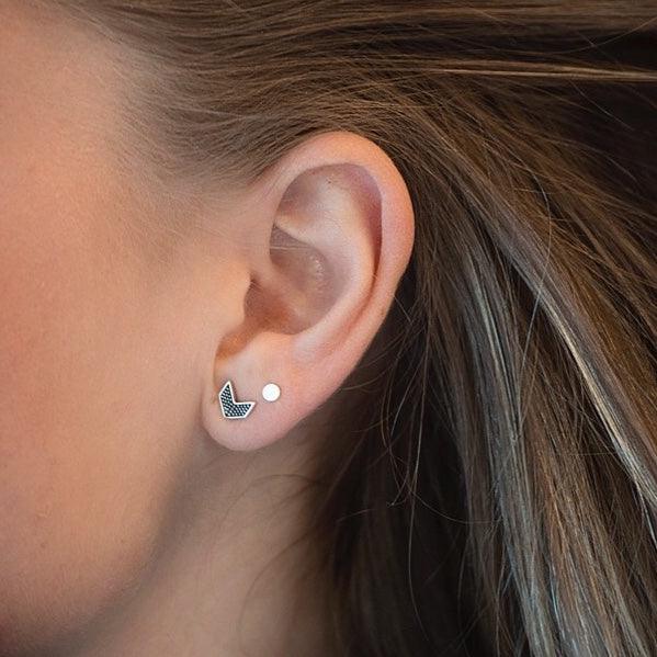 mini silver ear stud