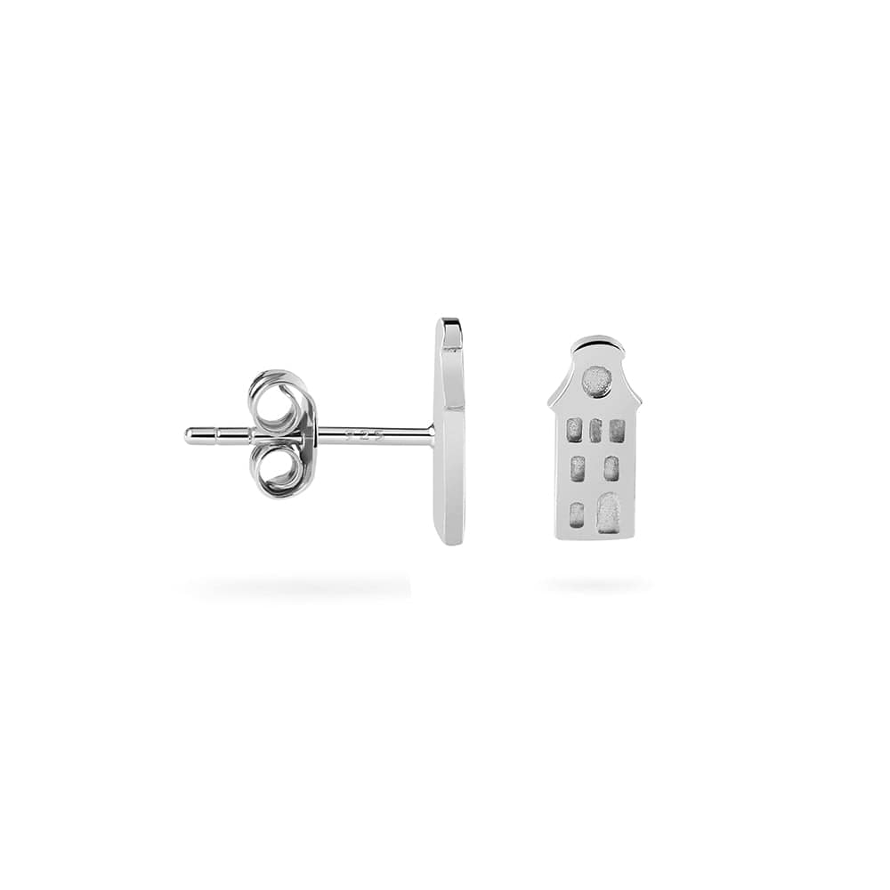 Amsterdam Canal House Silver Stud Earrings