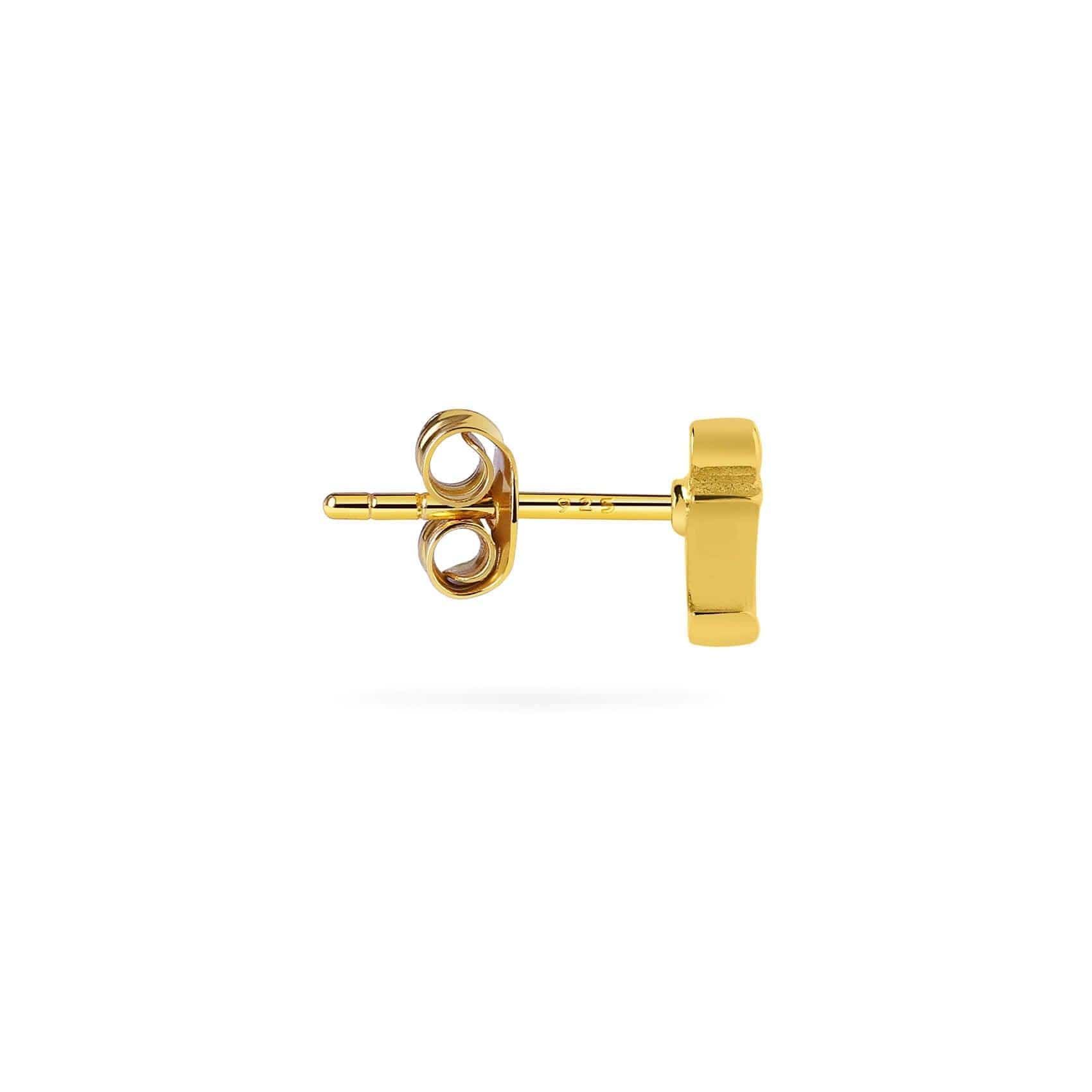 Gold Plated Stud Earring Letter J