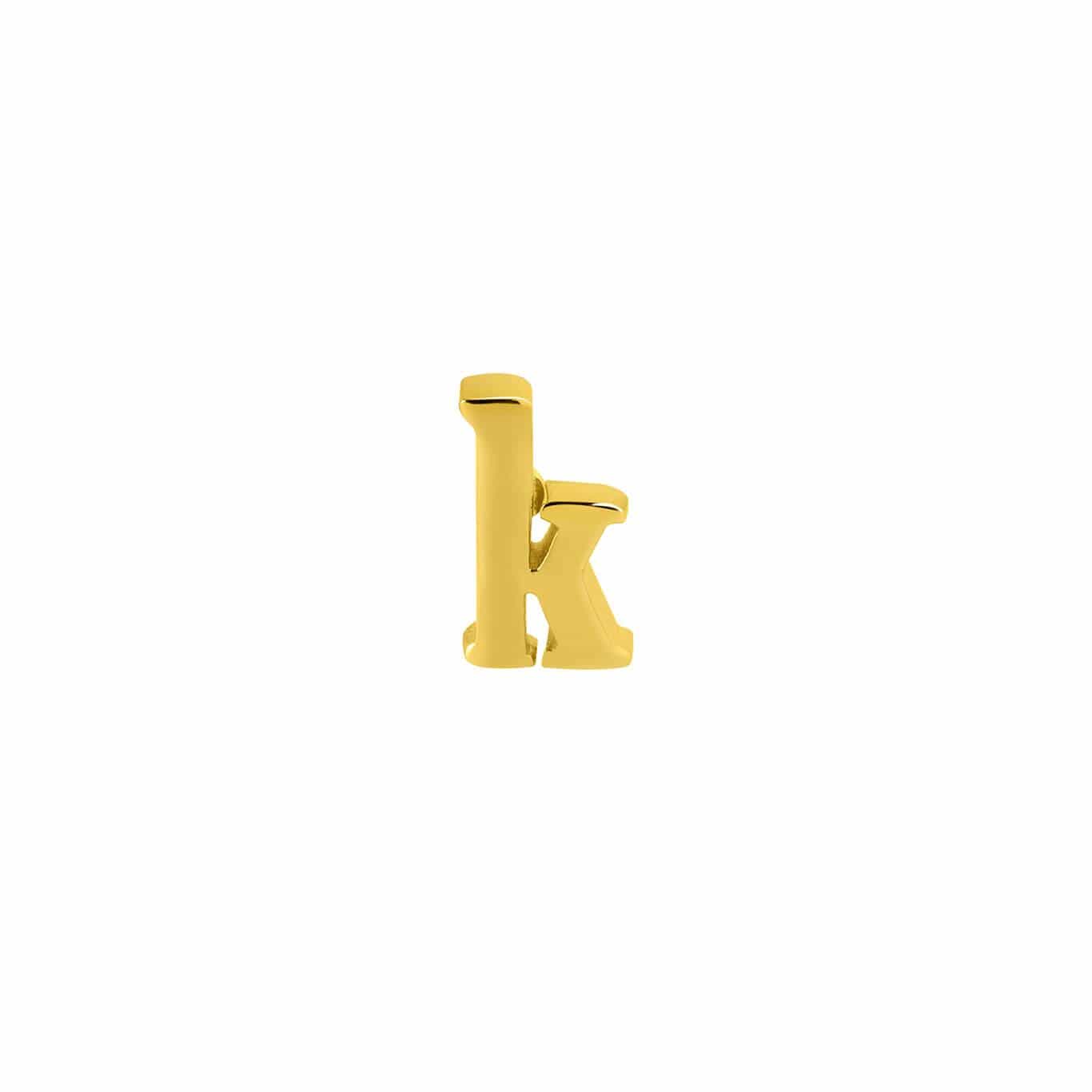 Gold Plated Stud Earring Letter K
