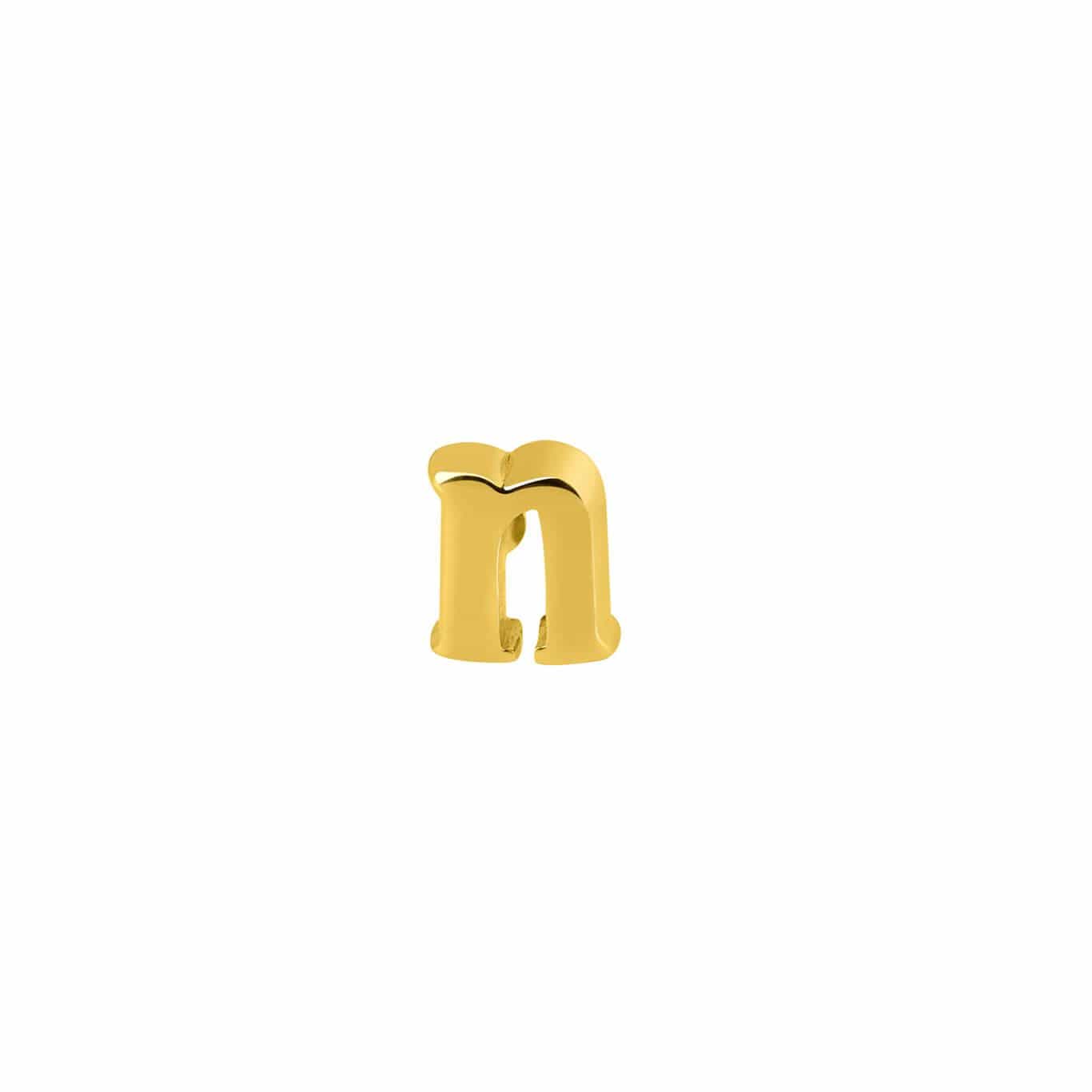 Gold Plated Stud Earring Letter N