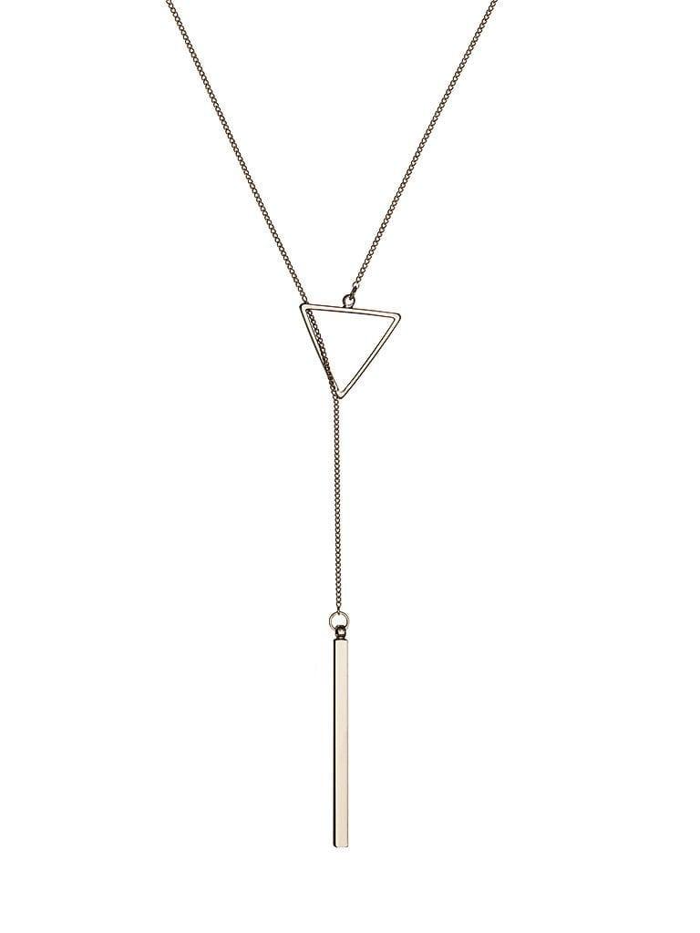 Silver Plated Necklace with Triangle and Rod