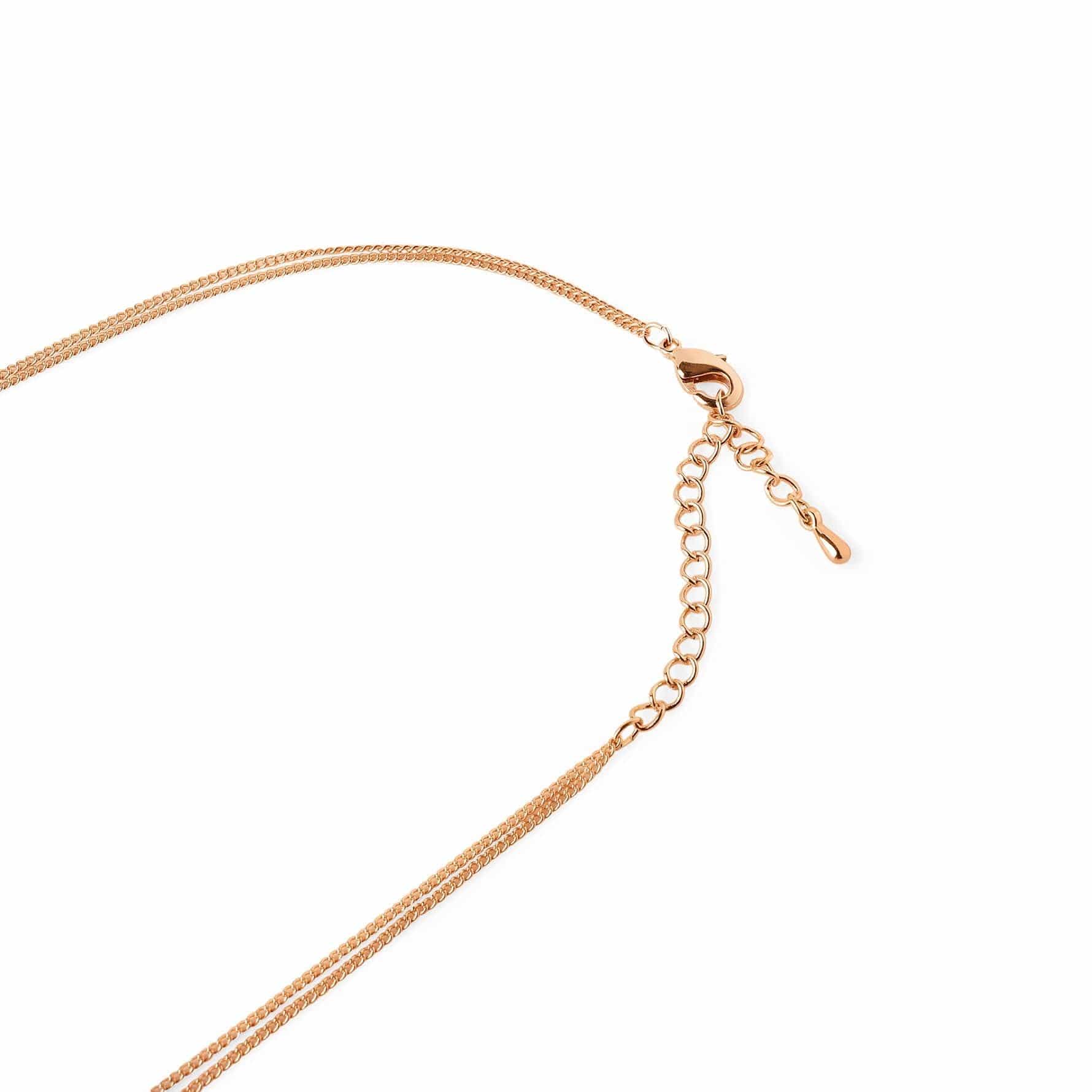 rose gold plated double necklace with circle and rod